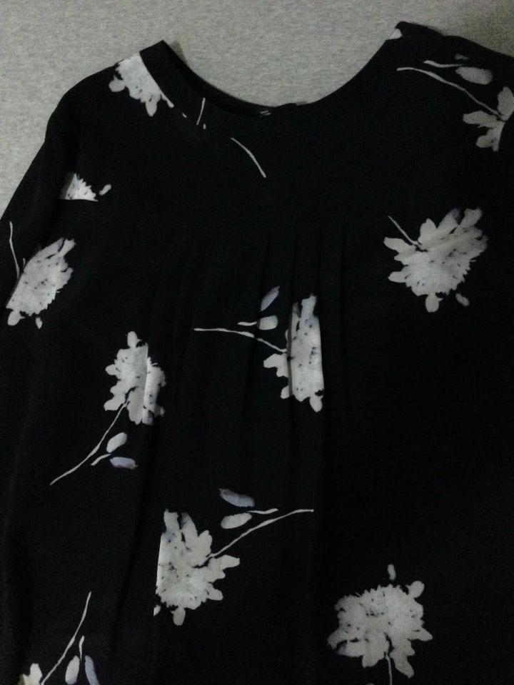 Blusa Lucky Brand 100 % seda púrpura floral para mujer talla XL/EG/TG abotonada Foto 4 de 4