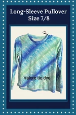 Valore Tie-Dye Girls Long-Sleeve Pullover – Size 7/8 by Wonder Nation - Pre-own