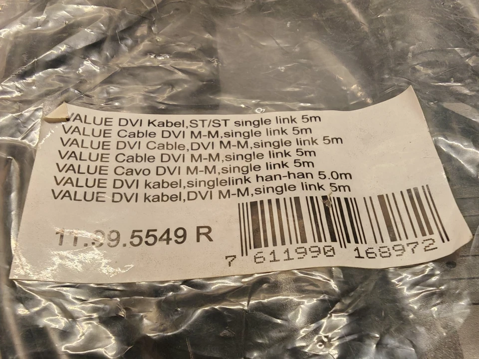 DVI KABEL 5 METER SINGLE LINK / NEU / OVP / UNBENUTZT - Bild 2 von 2