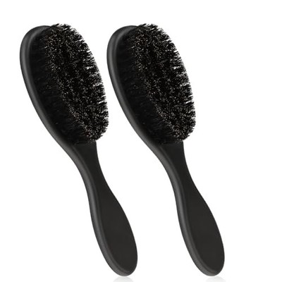 2 Pcs Hair Brush, Barber Brush, Slick Back Brushes Beard Fade Styling Comb Kit 