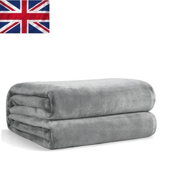 Vielseitige graue Ganzjahres Fleecedecke - kuscheliger 150x200cm Überwurf für Sofa oder Bett