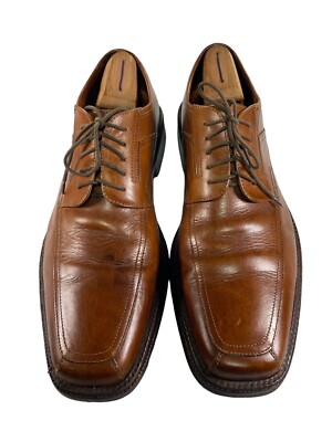 Johnston & Murphy Mens 11.5 M Derby Brown Lace Up Apron Toe 