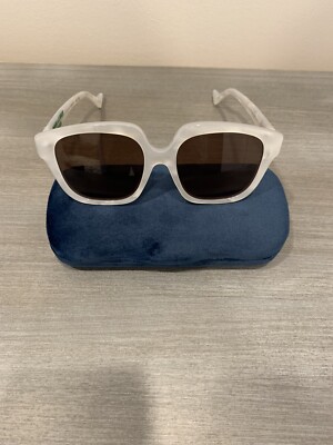 Gucci Women's SUNGLASSES white Rare GG1376SA 55mm Shiny