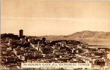 San Francisco California Golden Gate from Memorial Tower RPPC Postcard     16573