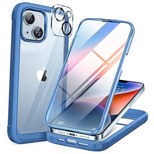 Glass Series Designed for iPhone 14 Case 6.1 inch, 2023 iPhone 14 6.1'' Blue