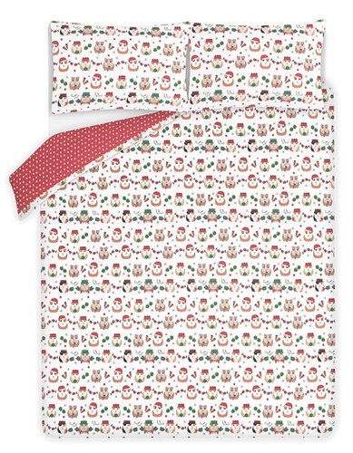 George Christmas Red & White Guinea Pig Reversible Duvet Set Single & King New - Picture 4 of 9