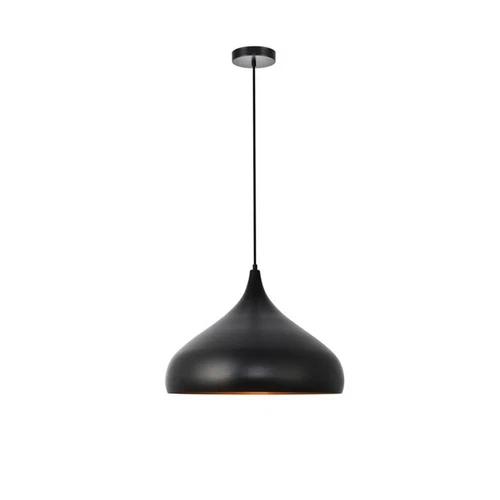 Living District Circa 1-Light Transitional Aluminum Pendant in Black - Picture 3 of 6