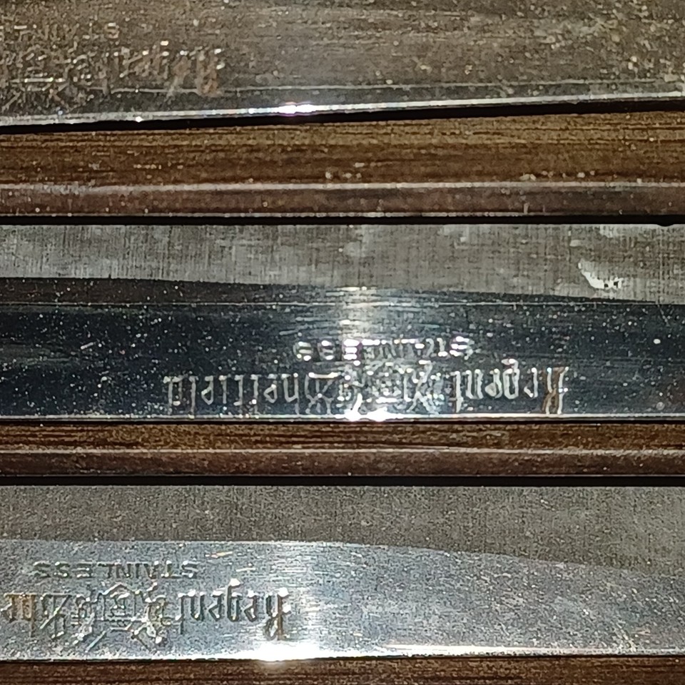 New Old Stock 6 "Spice Of Life" Regent Sheffield Steak Knives Vintage