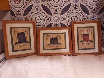 Vintage Lot of 3 Photo Frames Assorted Laugh Often, Love Much,& Live Simply