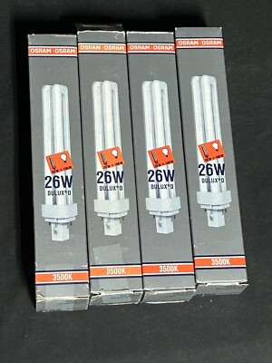 (4) Osram Dulux D 26W/3500K  G24d-3 Compact Fluorescent 2-pin Lamp