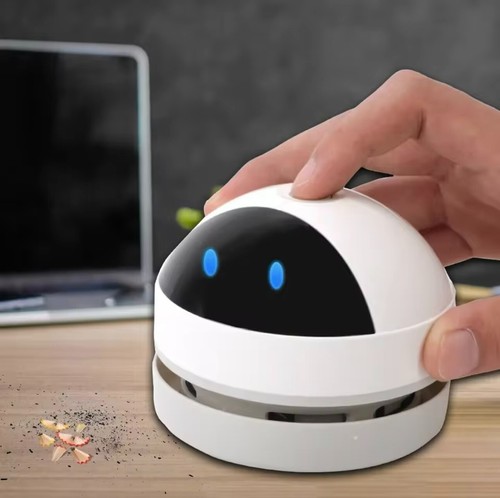 Mini robot aspirapolvere da tavolo e tastiere per pulizia di capelli e briciole - Foto 2 di 6