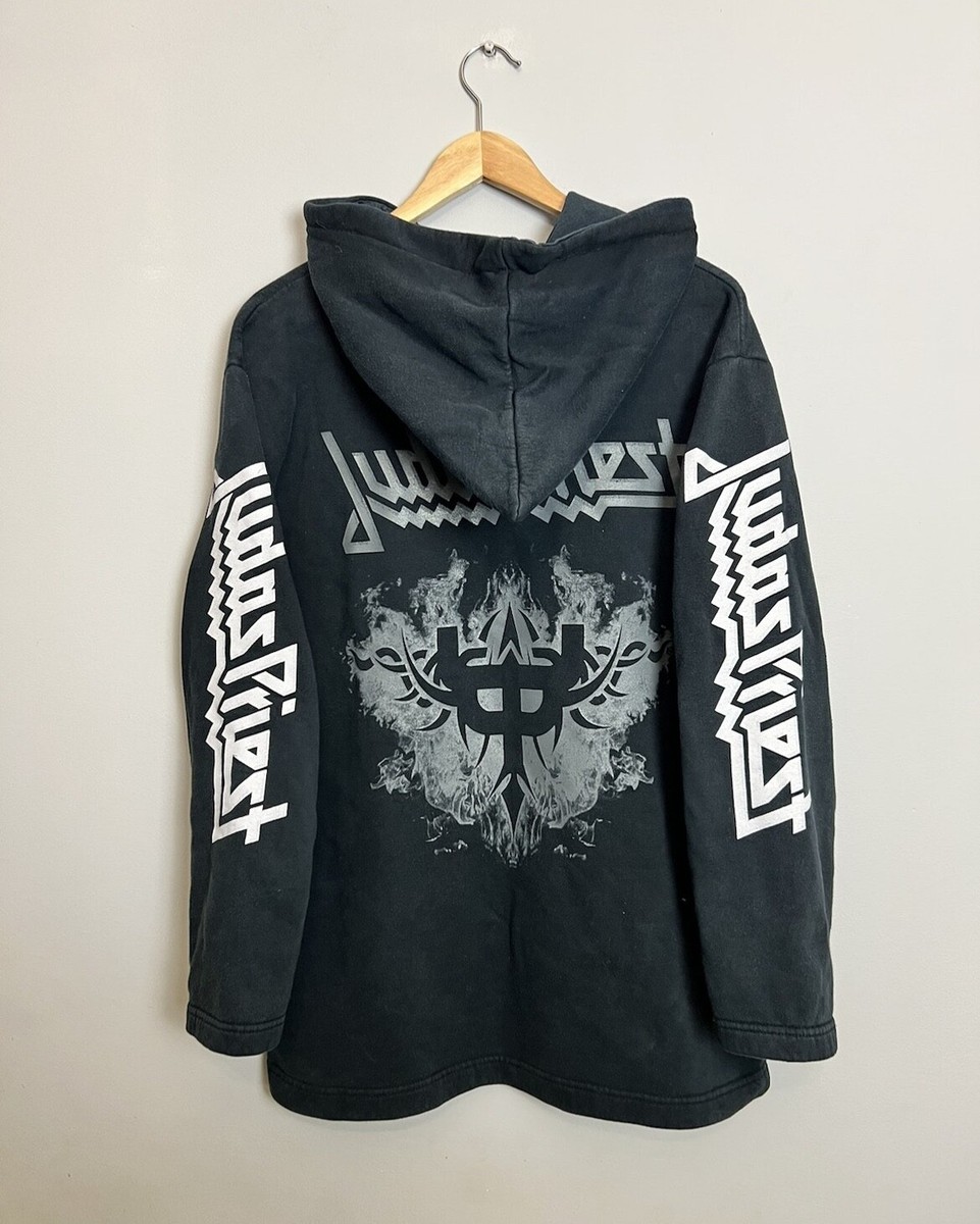 Vintage 90s Judas Priest Painkiller Metal Band Rock Hoodie L black
