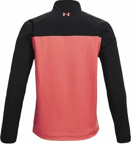 Under Armour Golf Half Zip Windstrike Top, Black/Grey/Red, NEW - Picture 2 of 2