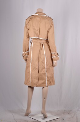 NWT 7 for All Mankind Crochet Trim Double-breasted Cotton Trench