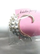 Kristin Perry Crusted Crystal Ear Cuff Made with Swarovski Crystals Goldtone