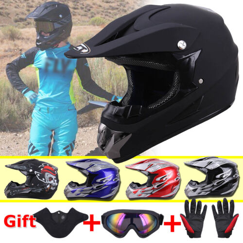 DOT Adult Motocross ATV Dirt Bike UTV Off Road Helmet / Goggles / Gloves / Mask - Picture 1 of 50