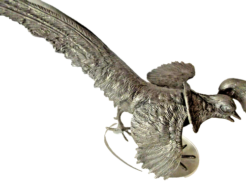 Vintage Large White Metal Fighting Pheasants 40cm - Picture 3 of 9