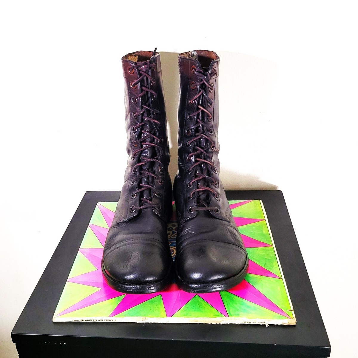Vintage 50s US Military Leather Combat Boots 1953 Korean War Vintage 50s US Military Leather Combat Boots 1953 Korean War