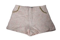 Damen Hose Bermuda Shorts Kurze Hose Ecru Silber Rosa Boucle Lipsy Gr. 40 Neu