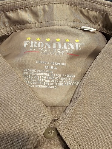 Frontline Tact Squad Call Of Duty Mens Shirt 19/34 Brown Long Sleeve NWT - Picture 11 of 11