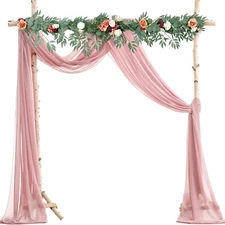 Ceiling Drapes 4 Panels Wedding Arch Draping Fabric 20FT Chiffon Party Decor