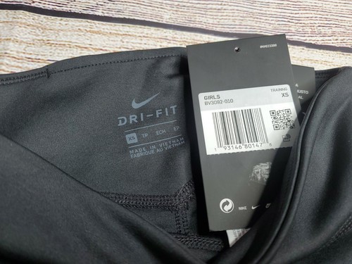 Nike Kids Girl's All in Tights Little Kids Black/White Size XS BV3092 010 - Picture 4 of 4