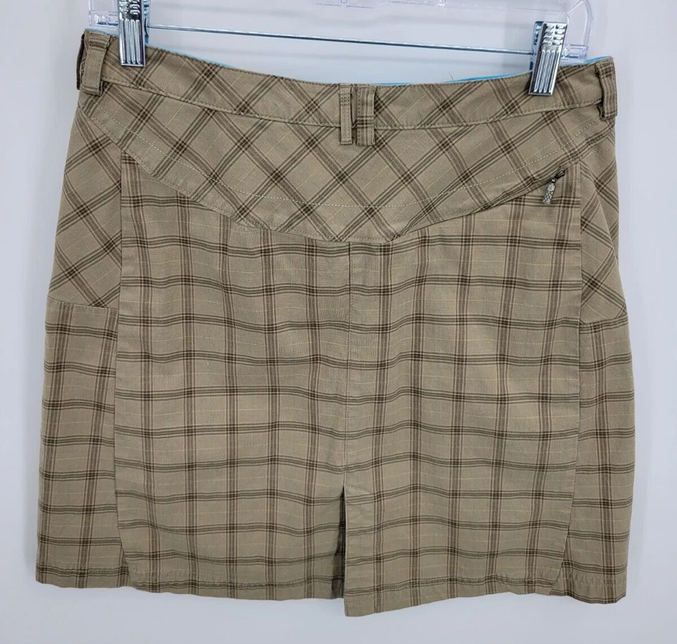 Falda Mountain Hardwear para mujer 6 marrón a cuadros elástica algodón orgánico al aire libre Foto 2 de 4