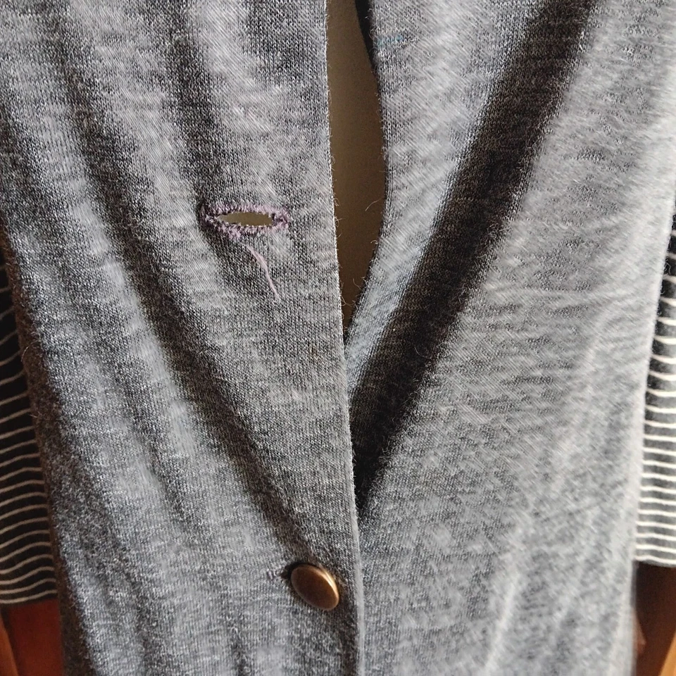 Vestido túnica S/M True Vintage años 60 mod gris a rayas garaje latón hebilla correas Foto 3 de 4