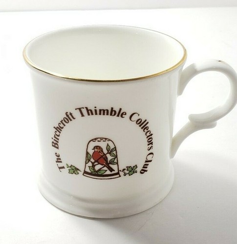 Taza de club de coleccionistas de de dedal Birchcroft taza de té hueso China rosa británica