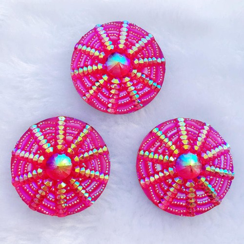 8pcs30mm Crystal AB resin Spider web Round flatback cabochons accessories diyB86 - Picture 14 of 20