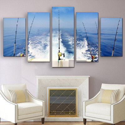 Multi Panel Print Deep Sea Fishing Life Canvas Wall Art Saler Angler 5 Piece - Multi Panel Canvas Wall Prints Multi Panel Print Deep Sea Fishing Life Canvas Wall Art Saler Angler 5 Piece - Multi Panel Canvas Wall Prints