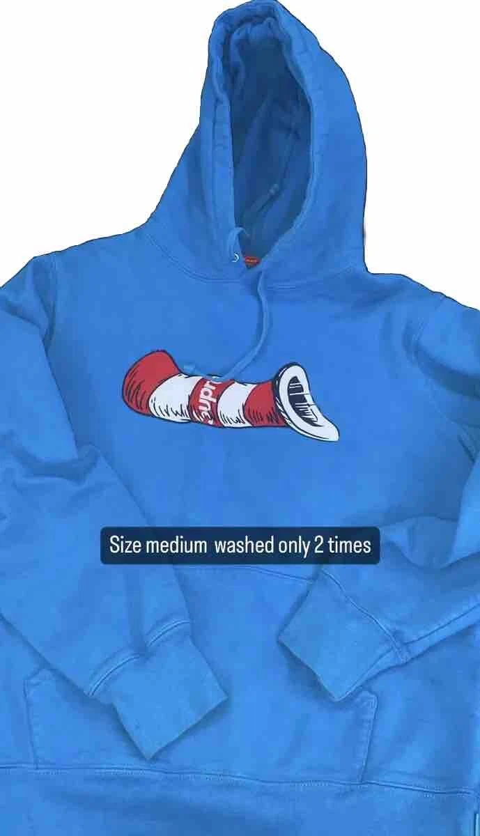 PULL À CAPUCHE SUPREME CAT IN THE HAT BLEU MOYEN