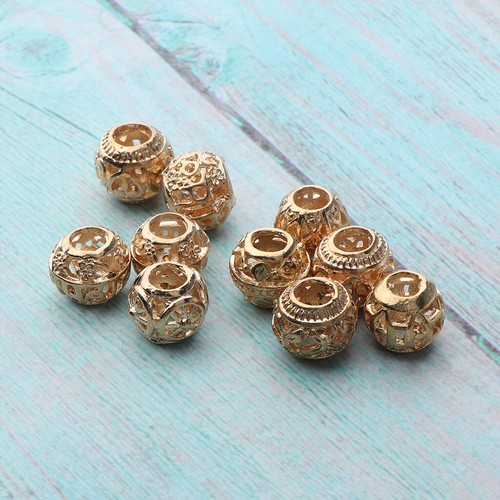 10x Legierung Spacer Perlen Haar Flechten Schmuckherstellung DIY Armband - Bild 1 von 10