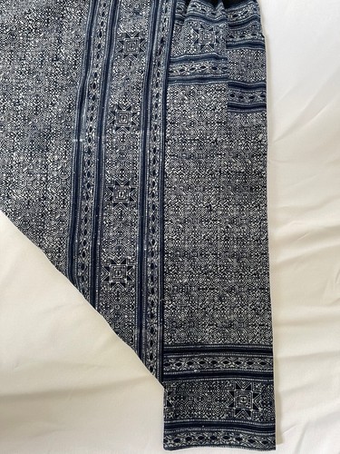 Pantalone lungo unisex stile Thai Hmong nero cotone tessuto a mano scrittura candela harem - Foto 47 di 48