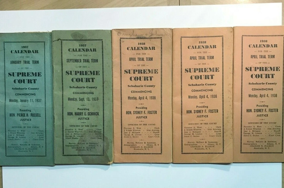 schoharie-county-n-y-supreme-court-calendars-from-1937-1938-5-calendars-total-ebay