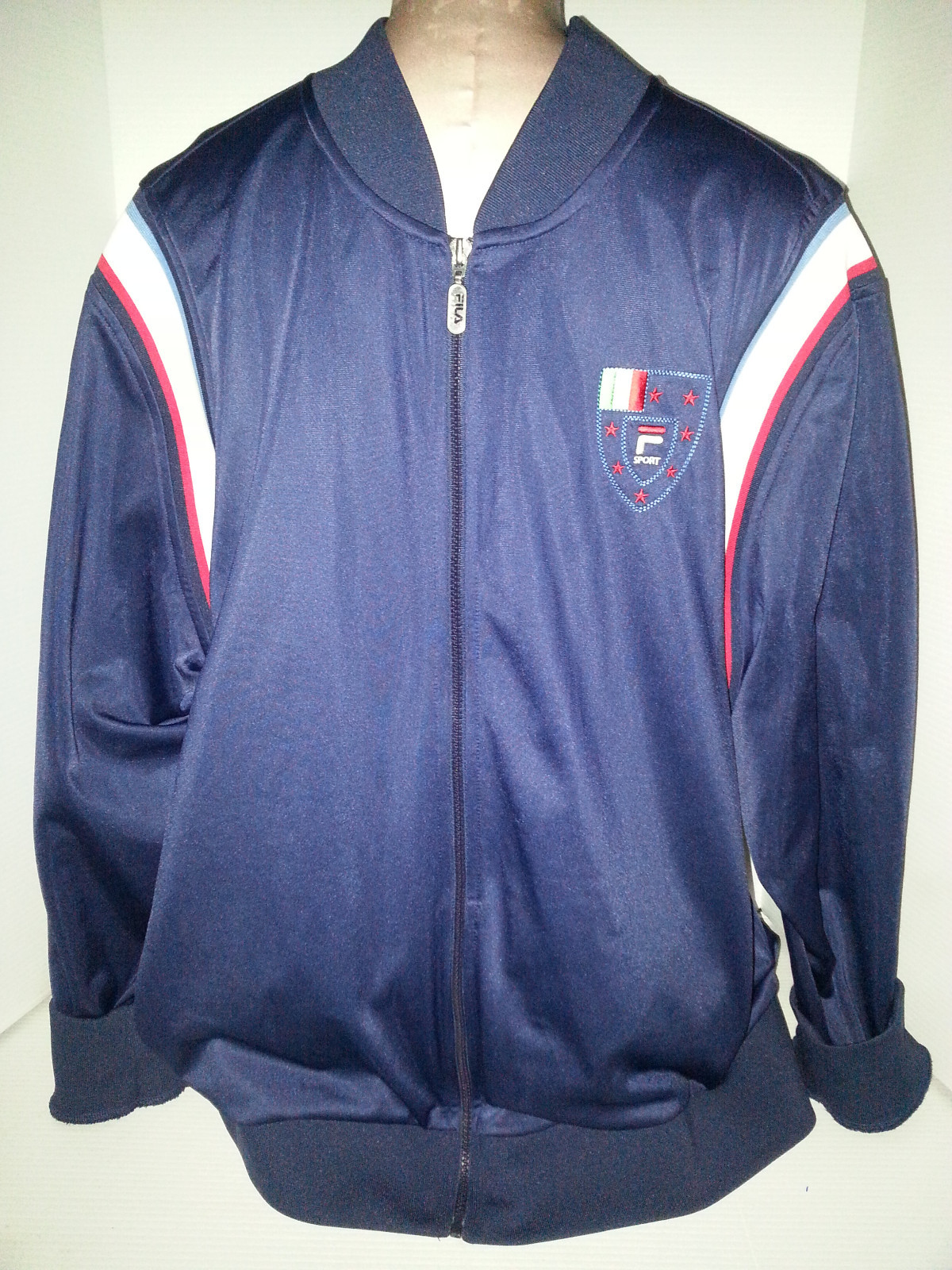 Giacca cappotto FILA Sport uomo jogging pista zip intera taglia 2XL blu rosso bianco bordo
