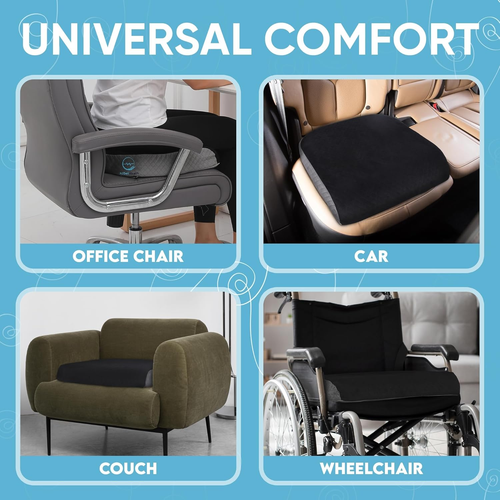 Large Seat Cushion (19” X 17” X 3”) Memory Foam for Office Chair, Wheelchair Cus - Picture 4 of 12