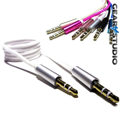 1M 3.5mm Jack To Jack AUX Stereo Plug Braided Lead Male Audio Auxiliary Cable