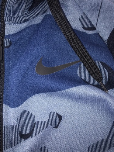 Nike DRY CMO GFX Full-Zip Fleece Hoodie Blue Camo Men’s Medium Dri Fit - Picture 4 of 15
