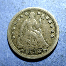1854 w/arrows Liberty Seated Half Dime  VF