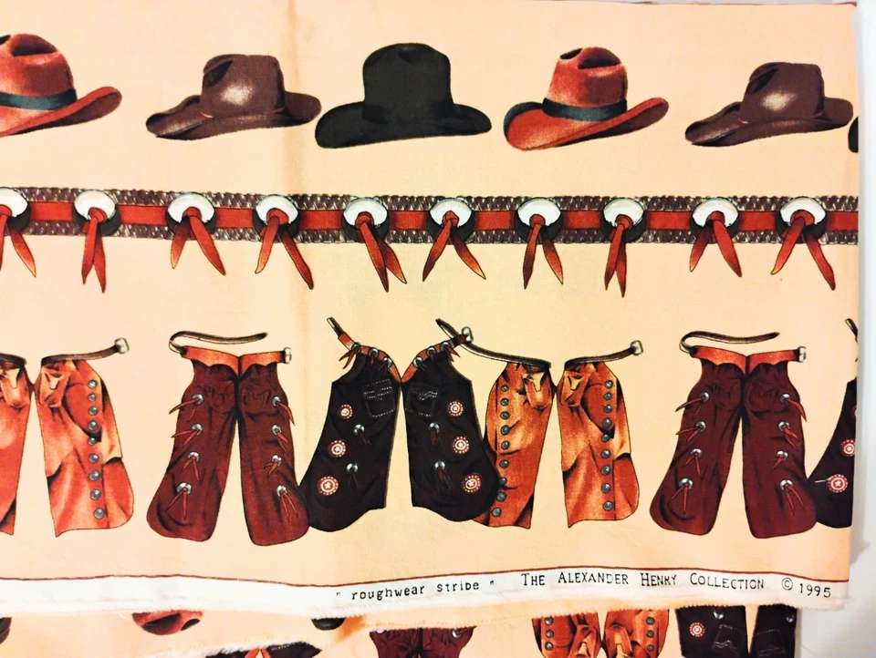 De colección 1995 Roughwear Rayas ALEXANDER HENRY Tela de Algodón 31" x 41" Remanente Foto 2 de 4