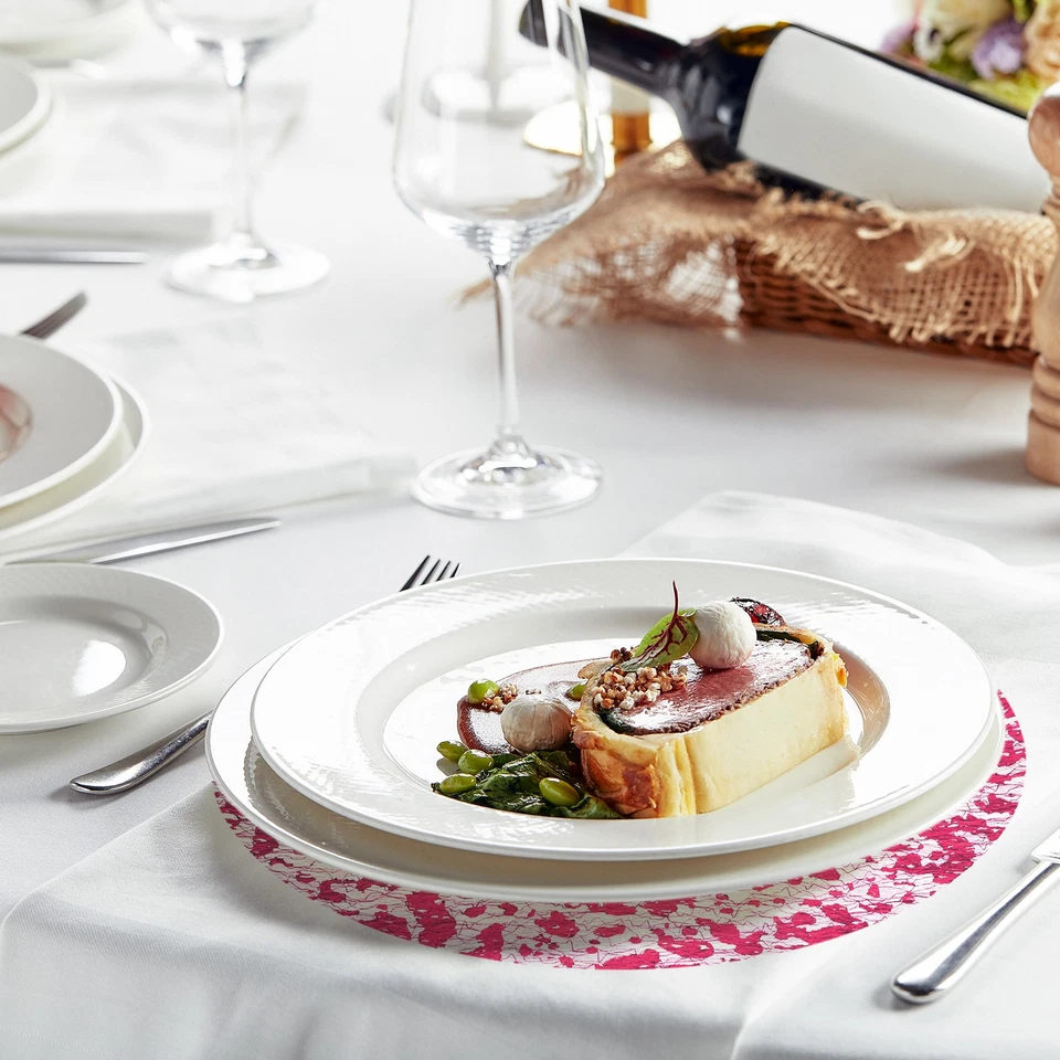 16 Stk rosarote runde Einweg-Tischsets, 13" metallische Glitzerfolien-Netzmatten - Bild 4 von 4