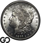 1891-S Morgan Silver Dollar Coin Lustrous Choice BU++