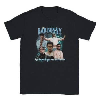 Vintage Bad Bunny Graphic Tee: 90s Retro Style Music Shirt