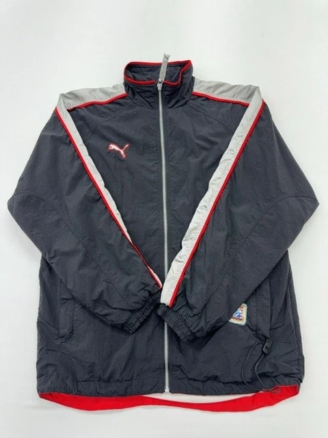 Puma Boys Navy Windbreaker Track Jacket Size S Lightweight Full Zip