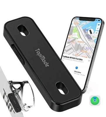 TopMade Bike Tracker, Works with Apple Find My (iOS Only), Global GPS Locatio...