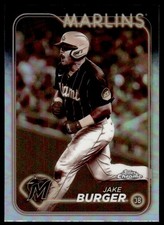 2024 Topps Chrome 108 Jake Burger Sepia Miami Marlins Baseball Card