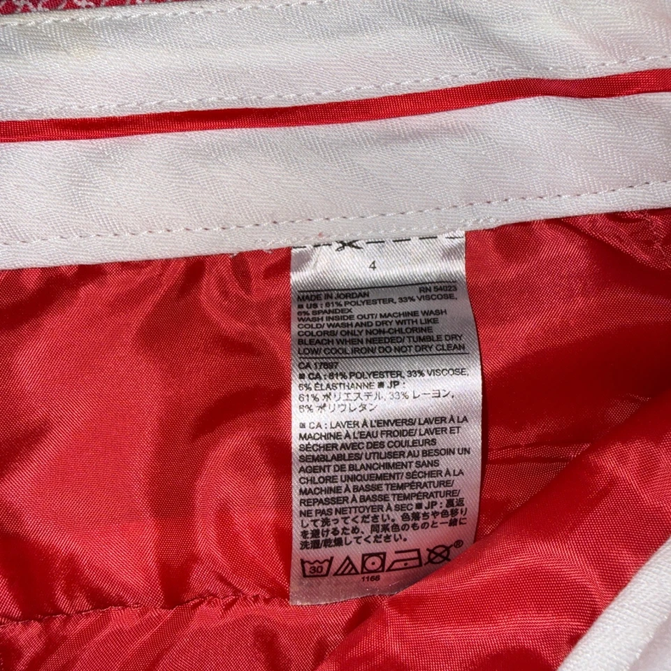 Pantalones Cortos Banana Republic Sloan Fit Rojo Blanco Cuadros Guinga Talla 4 Foto 3 de 4