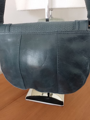 Tula Dark Teal Leather Saddle Bag with Shoulder Strap - Picture 7 of 15