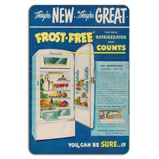 Vintage Fridge Sign BanginPrints Retro Aluminum Metal Kitchen Decor